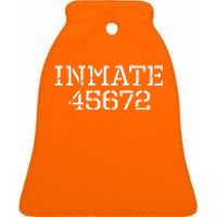 Inmate 45672 Jail Halloween Costume Ceramic Bell Ornament