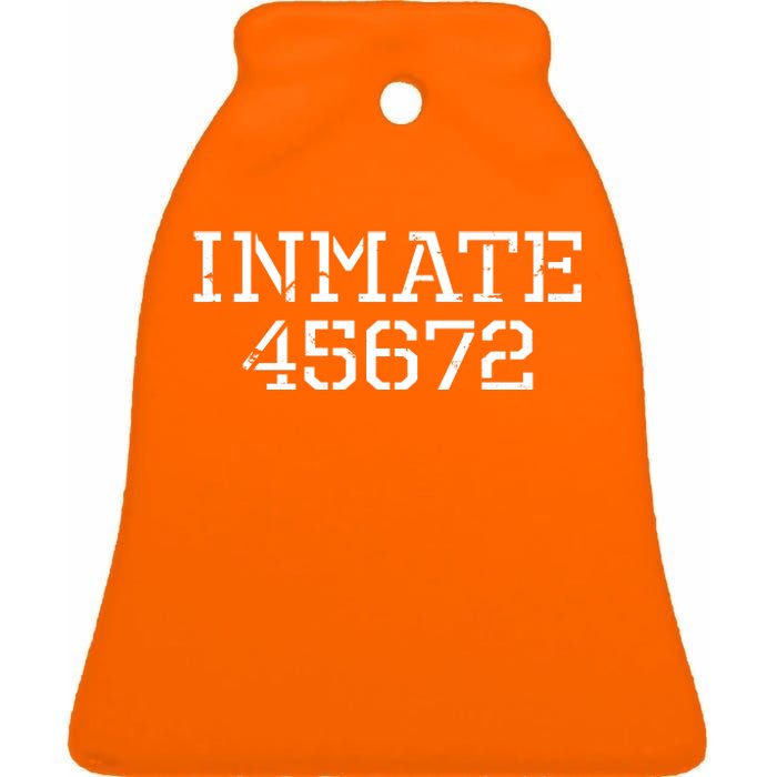 Inmate 45672 Jail Halloween Costume Ceramic Bell Ornament