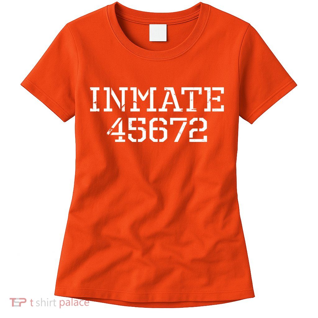 Inmate 45672 Jail Halloween Costume Womens T-Shirt