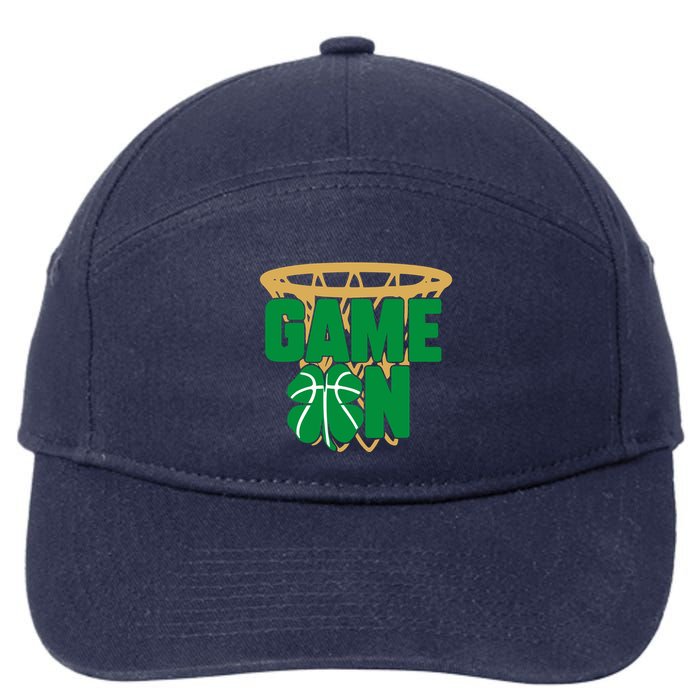 Irish 4 Leaf Clover Net Game On Basketball St. Patricks Day 7-Panel Snapback Hat
