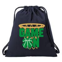 Irish 4 Leaf Clover Net Game On Basketball St. Patricks Day Drawstring Bag