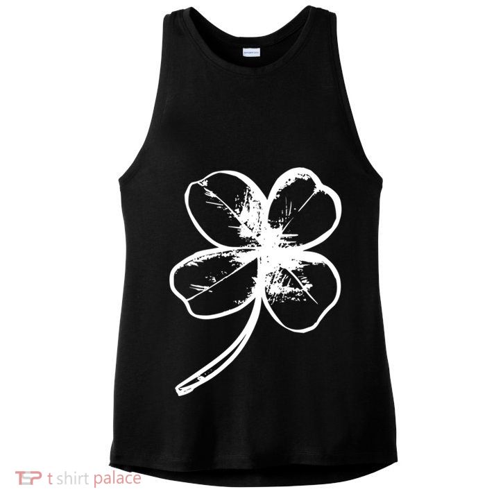 Irish 4 Leaf Clover Shamrock Ireland Vacation Travel Green Cool Gift Ladies PosiCharge Tri-Blend Wicking Tank