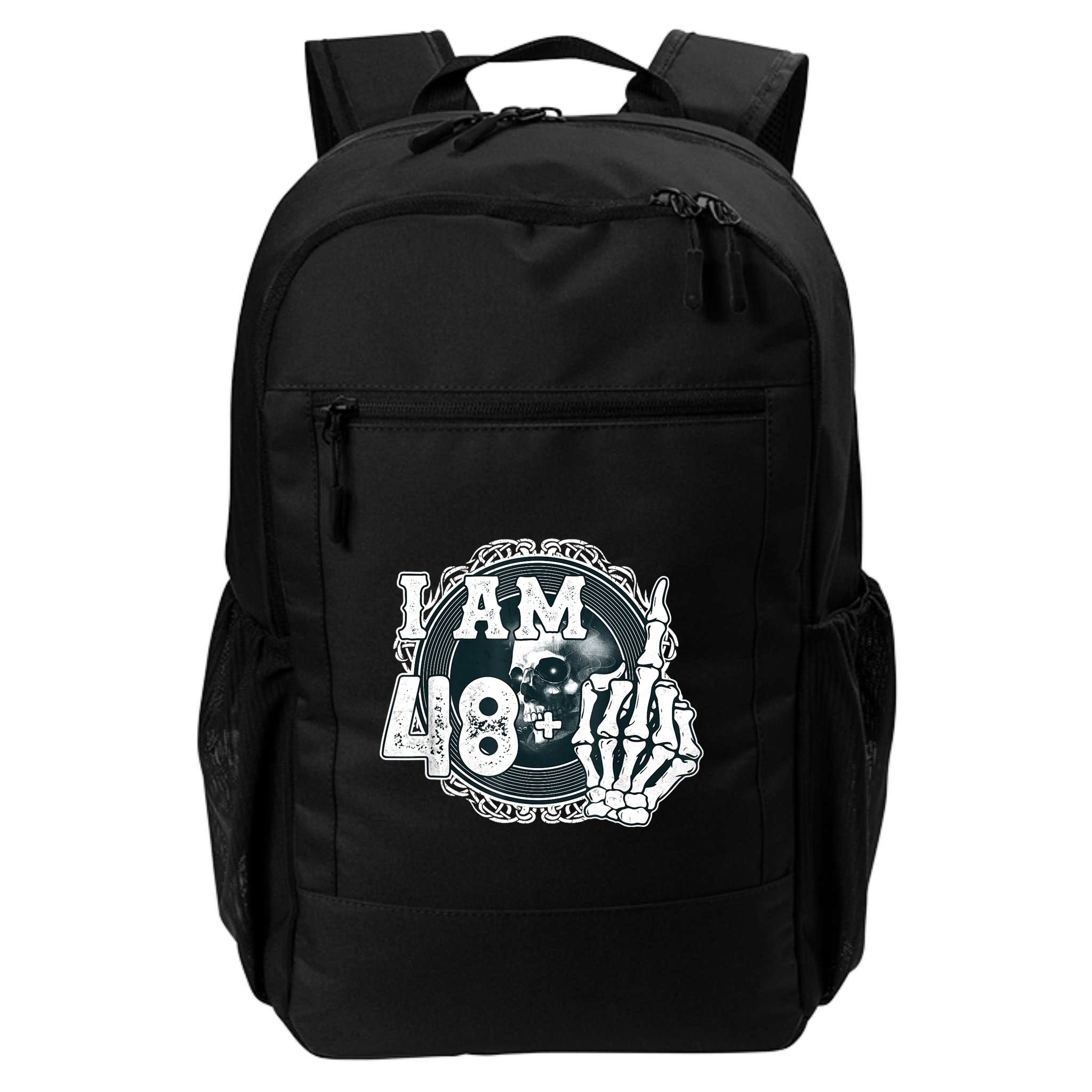 IM 48 Plus 1 Middle Finger Skull Funny 49th Birthday Backpack