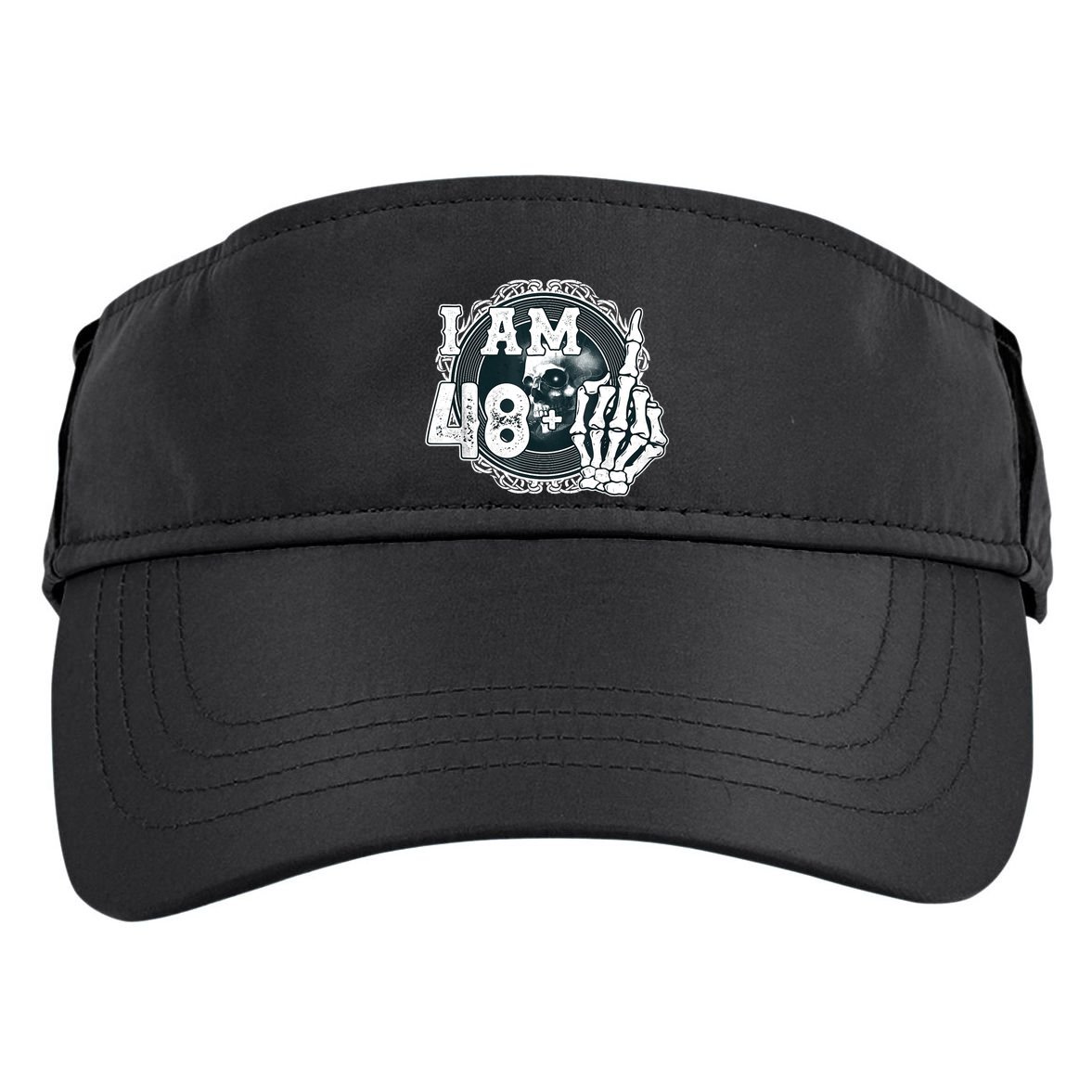 IM 48 Plus 1 Middle Finger Skull Funny 49th Birthday Adult Drive Performance Visor