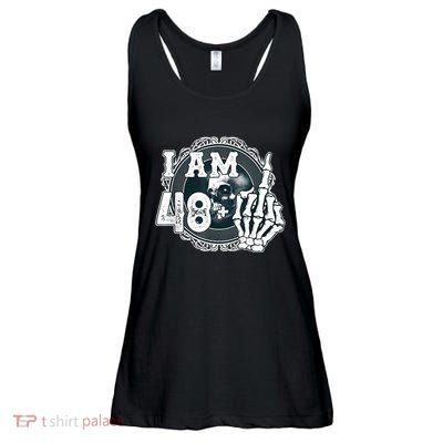 IM 48 Plus 1 Middle Finger Skull Funny 49th Birthday Ladies Essential Flowy Tank