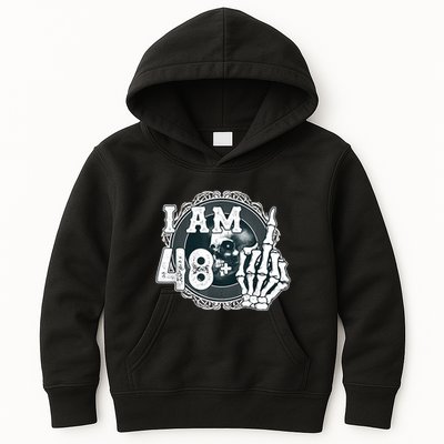 IM 48 Plus 1 Middle Finger Skull Funny 49th Birthday Kids Hoodie
