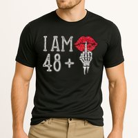 IM 48 Plus 1 Middle Finger Skull Funny 49th Birthday Cooling Performance Crew T-Shirt
