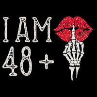 IM 48 Plus 1 Middle Finger Skull Funny 49th Birthday Cooling Performance Crew T-Shirt