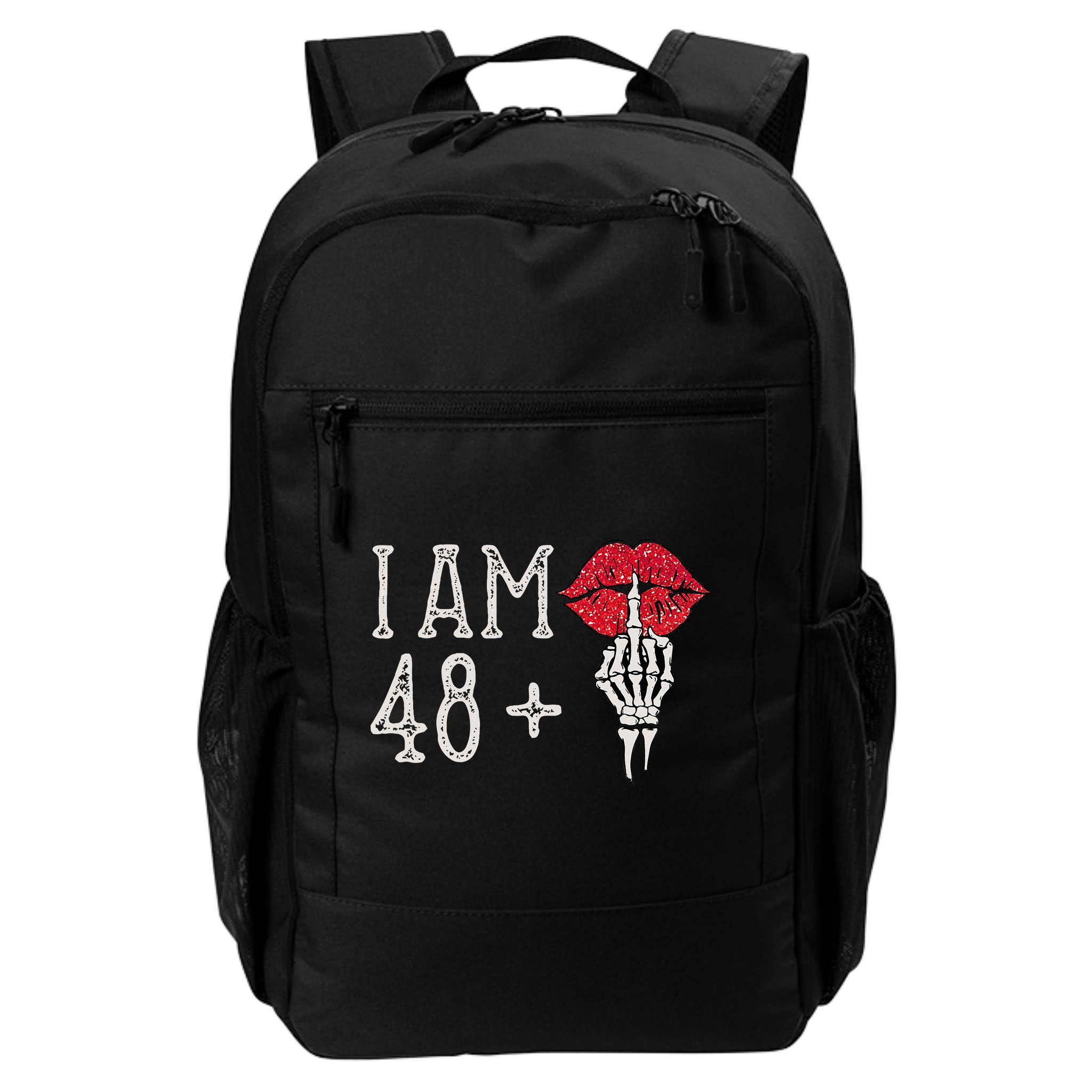 IM 48 Plus 1 Middle Finger Skull Funny 49th Birthday Backpack
