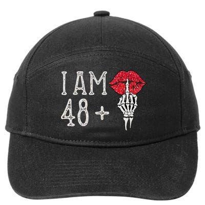 IM 48 Plus 1 Middle Finger Skull Funny 49th Birthday 7-Panel Snapback Hat