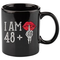 IM 48 Plus 1 Middle Finger Skull Funny 49th Birthday 11oz C Handle Ceramic Mug
