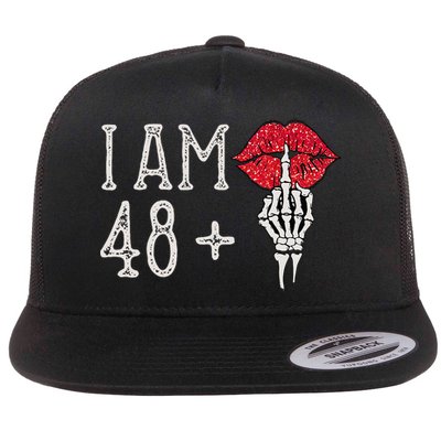 IM 48 Plus 1 Middle Finger Skull Funny 49th Birthday Flatbill Hat