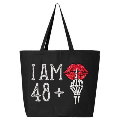 IM 48 Plus 1 Middle Finger Skull Funny 49th Birthday 25L Jumbo Tote