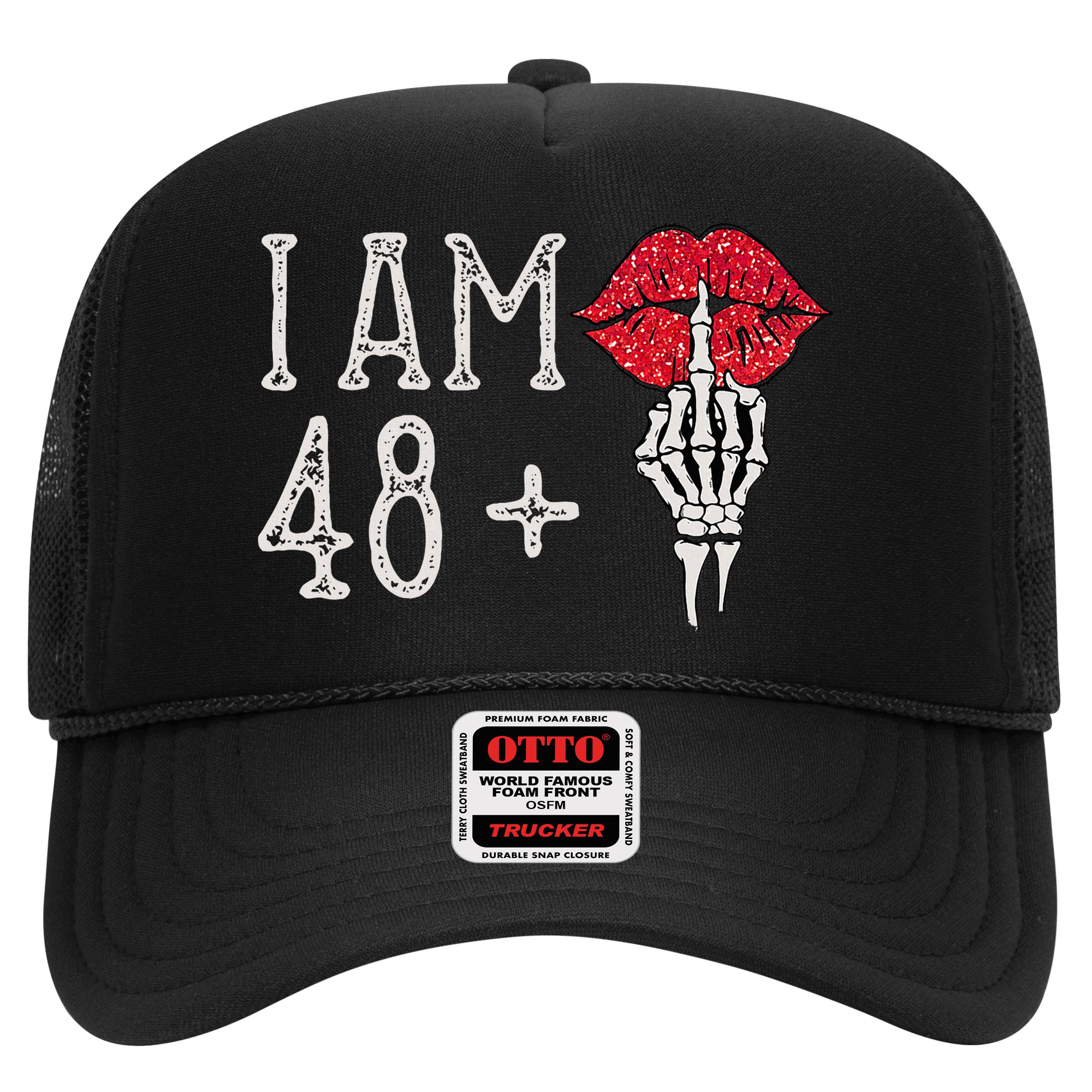 IM 48 Plus 1 Middle Finger Skull Funny 49th Birthday Hat