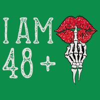IM 48 Plus 1 Middle Finger Skull Funny 49th Birthday Long Sleeve Shirt