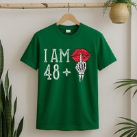 IM 48 Plus 1 Middle Finger Skull Funny 49th Birthday T-Shirt