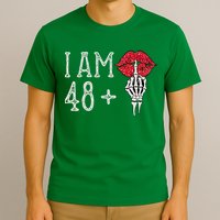 IM 48 Plus 1 Middle Finger Skull Funny 49th Birthday T-Shirt