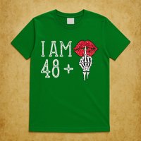 IM 48 Plus 1 Middle Finger Skull Funny 49th Birthday T-Shirt