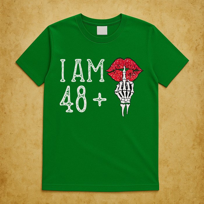 IM 48 Plus 1 Middle Finger Skull Funny 49th Birthday T-Shirt
