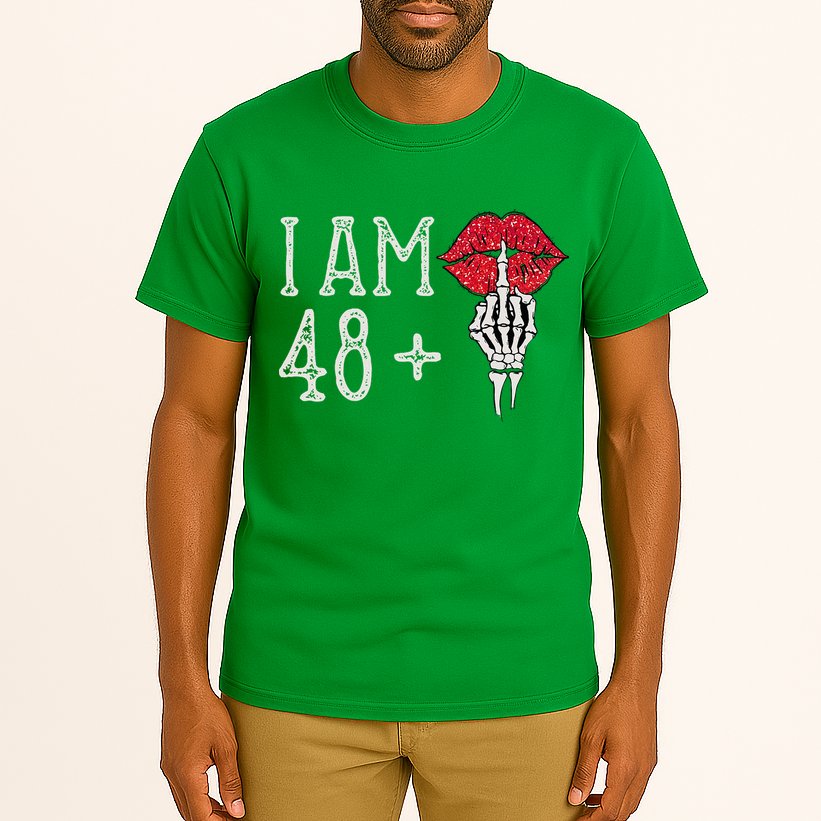 IM 48 Plus 1 Middle Finger Skull Funny 49th Birthday Tall T-Shirt
