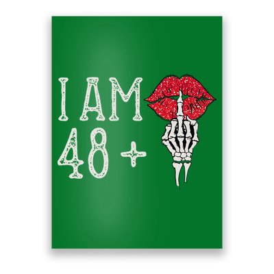IM 48 Plus 1 Middle Finger Skull Funny 49th Birthday Poster
