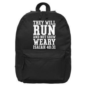 Isaiah 4031 Run Bible Christian Gym Workout Fitness Running 16 in Basic Backpack