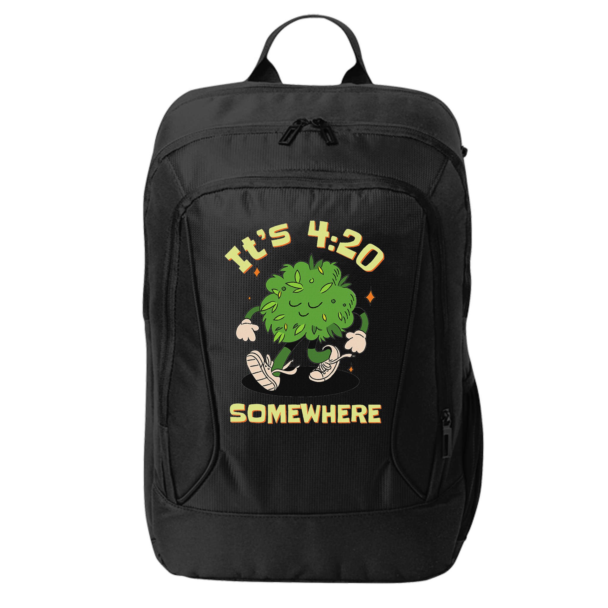 Its 420 Somewhere Funny Weed 420 Marijuana Stoner City Backpack
