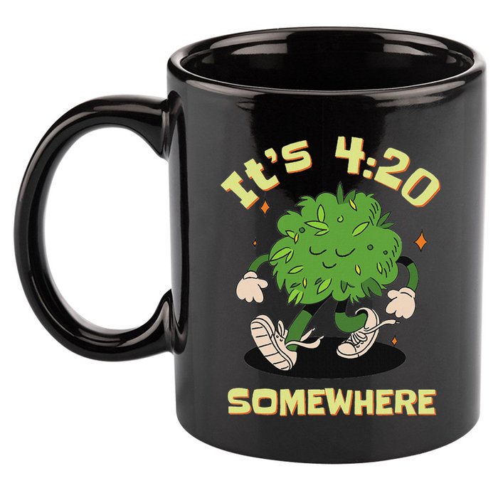 Its 420 Somewhere Funny Weed 420 Marijuana Stoner 11oz C Handle Ceramic Mug