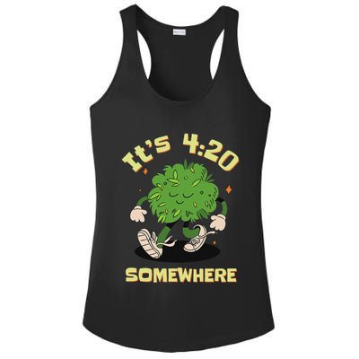Its 420 Somewhere Funny Weed 420 Marijuana Stoner Ladies PosiCharge Competitor Racerback Tank