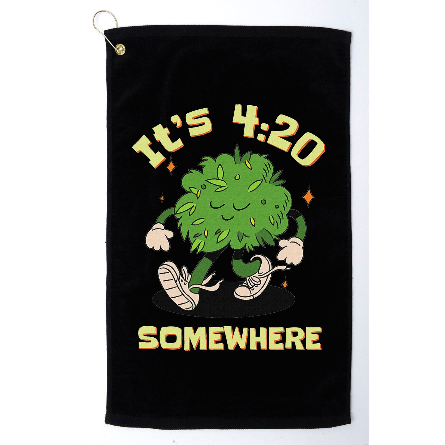 Its 420 Somewhere Funny Weed 420 Marijuana Stoner Golf Towel