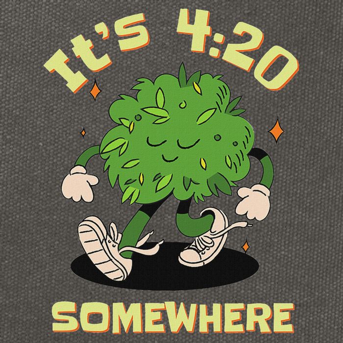 Its 420 Somewhere Funny Weed 420 Marijuana Stoner Cotton Canvas Backpack