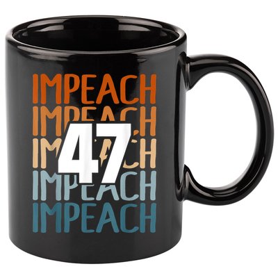 Impeach 47 Vintage Impeach Trump 47 Distressed Anti Trump 11oz C Handle Ceramic Mug