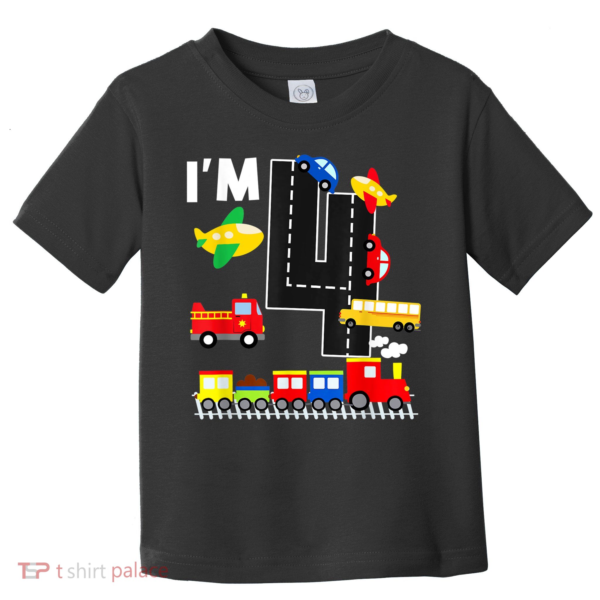 I'm 4 Years Old Locomotive Train 4th Birthday Toddle Toddler T-Shirt