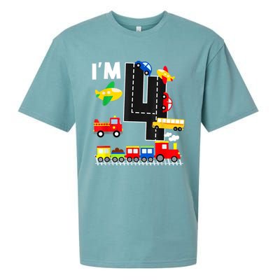 I'm 4 Years Old Locomotive Train 4th Birthday Toddle Sueded Cloud Jersey T-Shirt