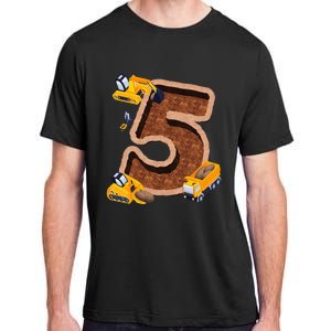 Im 5 and Digging It Dirty 5th -Y Excavator 5th Birthday Adult ChromaSoft Performance T-Shirt