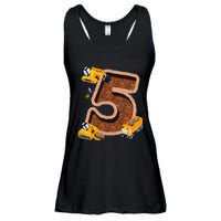 Im 5 and Digging It Dirty 5th -Y Excavator 5th Birthday Ladies Essential Flowy Tank