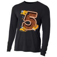 Im 5 and Digging It Dirty 5th -Y Excavator 5th Birthday Cooling Performance Long Sleeve Crew