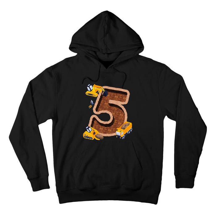 Im 5 and Digging It Dirty 5th -Y Excavator 5th Birthday Tall Hoodie