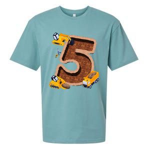 Im 5 and Digging It Dirty 5th -Y Excavator 5th Birthday Sueded Cloud Jersey T-Shirt