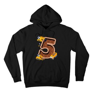 Im 5 and Digging It Dirty 5th -Y Excavator 5th Birthday Hoodie