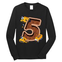 Im 5 and Digging It Dirty 5th -Y Excavator 5th Birthday Long Sleeve Shirt