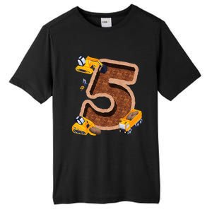 Im 5 and Digging It Dirty 5th -Y Excavator 5th Birthday Tall Fusion ChromaSoft Performance T-Shirt