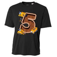 Im 5 And Digging It Dirty 5th Y Excavator 5th Birthday Boy Cooling Performance Crew T-Shirt