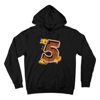 Im 5 And Digging It Dirty 5th Y Excavator 5th Birthday Boy Hoodie