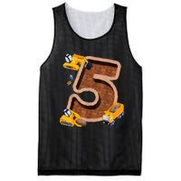 Im 5 And Digging It Dirty 5th Y Excavator 5th Birthday Boy Mesh Reversible Basketball Jersey Tank