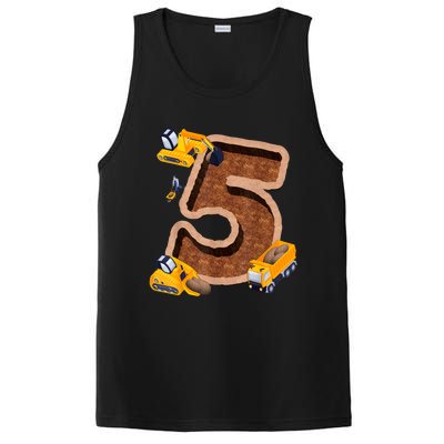 Im 5 And Digging It Dirty 5th Y Excavator 5th Birthday Boy PosiCharge Competitor Tank