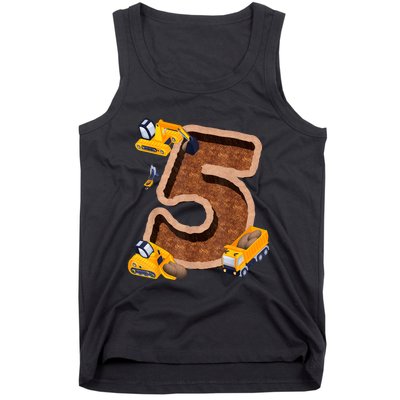 Im 5 And Digging It Dirty 5th Y Excavator 5th Birthday Boy Tank Top