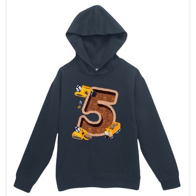 Im 5 And Digging It Dirty 5th Y Excavator 5th Birthday Boy Urban Pullover Hoodie