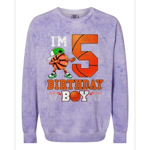 I'm 5 Birthday for 5 years old Basket Ball style Colorblast Crewneck Sweatshirt