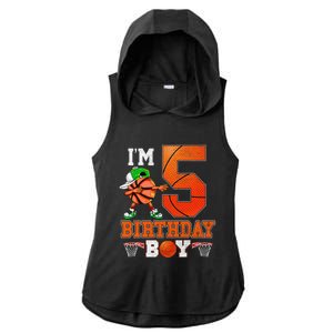 I'm 5 Birthday for 5 years old Basket Ball style Ladies PosiCharge Tri-Blend Wicking Draft Hoodie Tank